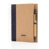 Cuaderno de espiral kraft con bolgrafo promocional