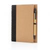 Cuaderno de espiral kraft con bolgrafo promocional