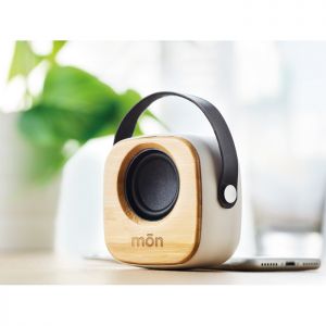 Altavoz de bambú Bluetooh 5.0 con asa personalizado