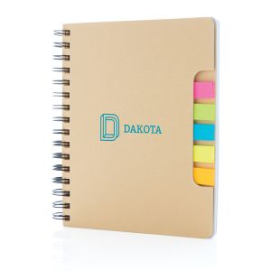 Libreta espiral A5 Kraft con notas adhesivas personalizada