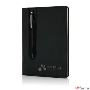 Libreta A5 PU bsica con bolgrafo tctil personalizada