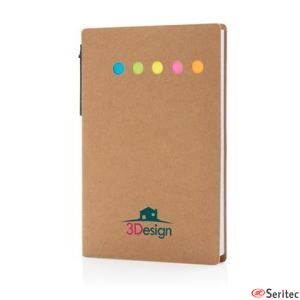 Cuaderno de notas adhesivas Kraft A6 con bolgrafo promocional