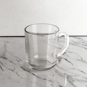 Taza de cristal con asa personalizada