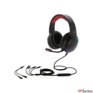 Auriculares gaming con luces promocionales