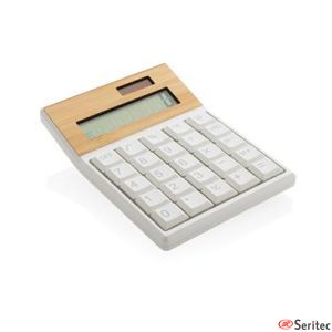 Calculadora de plástico reciclado y bambú personalizada