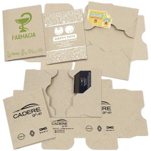 Funda de cartn reciclado con 2 bolsillos personalizables