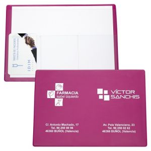 Funda  para farmacia de vinilo con 1 bolsillo abierto promocional