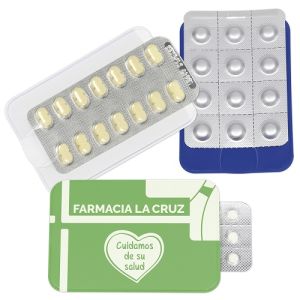 Funda de vinilo  para farmacia promocional con bolsillo para blster