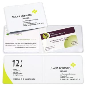 Funda promocional grande para tarjetas doble apaisada