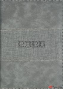 Agenda semipiel gris 15.5x22.5 cm de ao 2025 personalizada