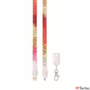 Lanyard personalizado con cable cargador 2 en 1