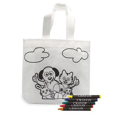 Bolsa non woven con animalitos para pintar promocional