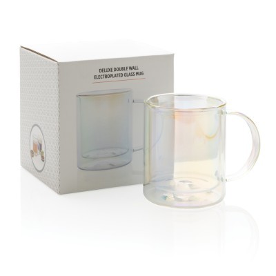 Taza de vidrio doble pared 330 ml publicitaria