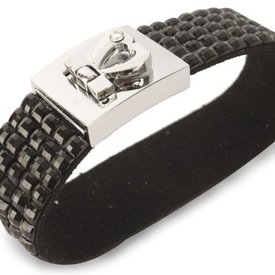 Brazalete brillante negro serigrafiado