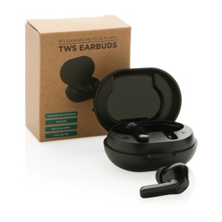 Auriculares promocionales inalámbricos TWS de plástico reciclado estándar RCS